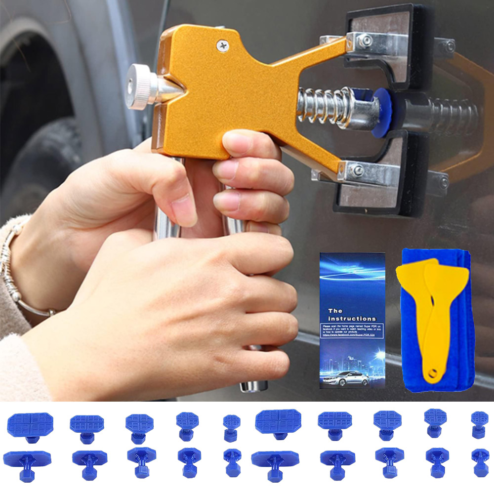 Car Workshop Tools Kit - Auto-Dellen-Reparaturset, Auto-Karosserie, lackfreier Saugnapf, Dellenabzieher, Dellenentferner,