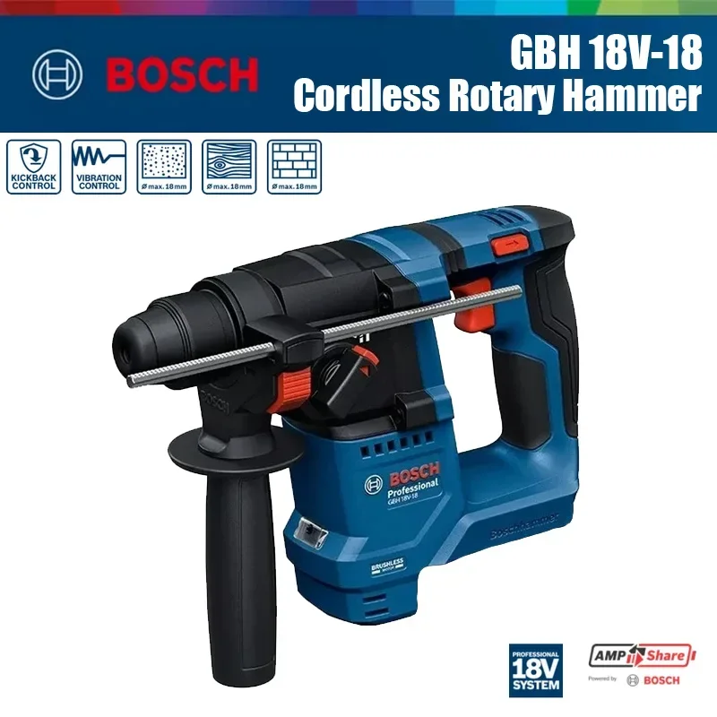 Power Tools For Workshop - Bosch GBH 18V-18 Akku-Bohrhammer 1,5J Schlagbohrmaschine